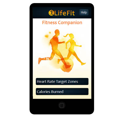 LifeFit App for calculating target heart rate and calories burned is designed for mobile phones but look great on all screen size